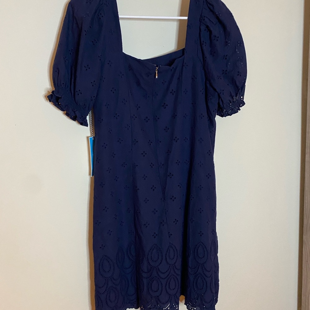 Draper James Navy Eyelet Mini Dress - Picture 6 of 8